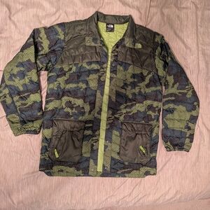 The North Face Green Camo Lightweight Puffer Jacket